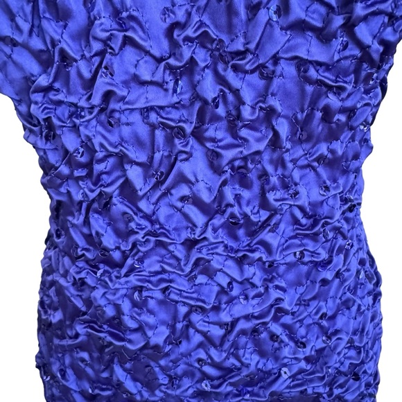 Vintage 80s Zum Zum Sequin Rhinestone Fun Party Cocktail Dress Puff Sleeve XS - Picture 3 of 11